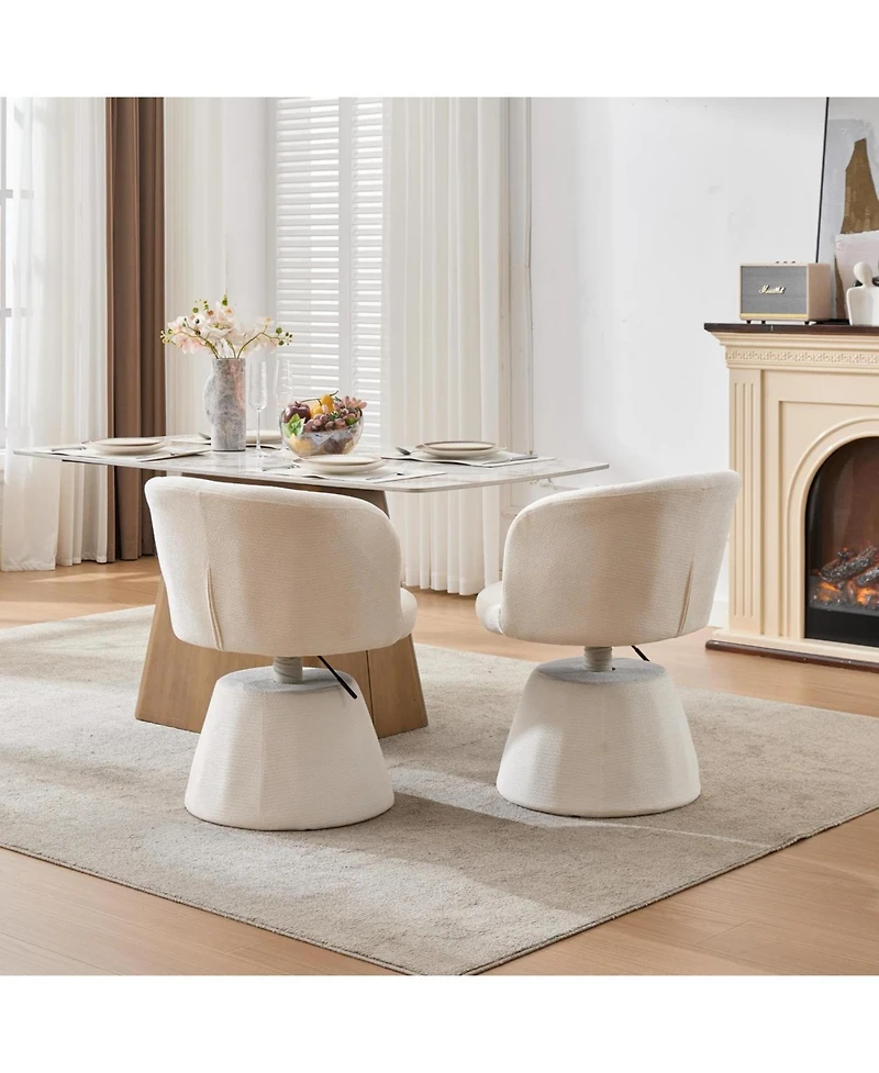 Rainsken 360degree(s) Swivel Accent Chair, Adjustable Height, Modern Chenille Upholstered Round, Ergonomic Vanity, for Living Room,Office