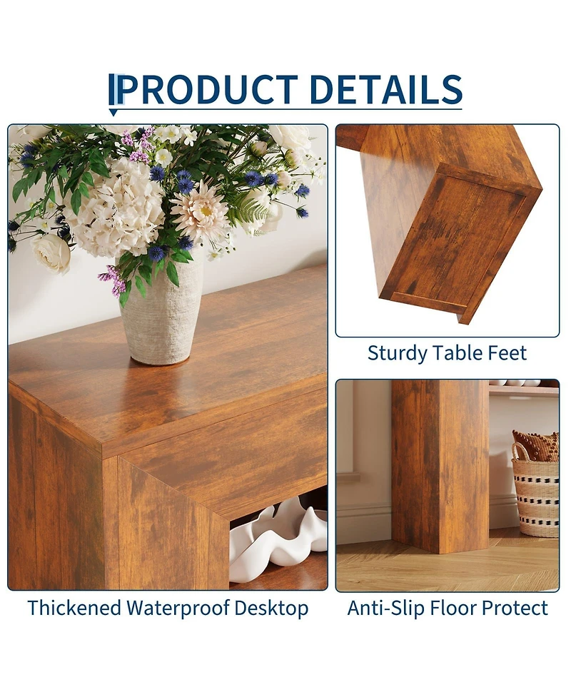 Gaomon Entryway Console Table, Sofa Table with Storage Shelves, Wooden Entry Foyer Table, Behind Couch Table for Living Room, Hallway, Entrance
