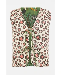 Yumi Women's Animal Reversible Cotton Quilted Jacket