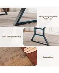 gaomon 70 Inch Wooden Dining Room Table for 6 with Heavy Duty Metal Legs Farmhouse Style