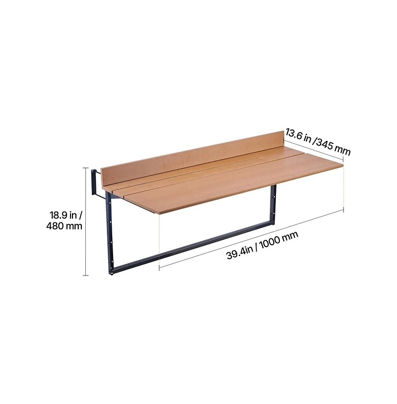 Sugift Balcony Hanging Table Folding Railing Bar Table Adjustable Outdoor