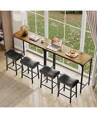 Gaomon Set of 2 Industrial Bar Table, 42.5 Inch Metal Narrow Kitchen Dining Table for Small Space