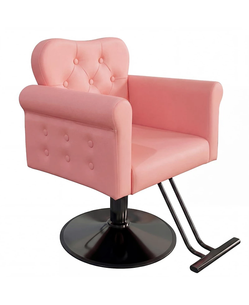 homfan Salon Styling Chair with Hydraulic Lift, 360degree(s) Swivel Lock, Pu Leather, Foam Cushion, 330 lb Capacity