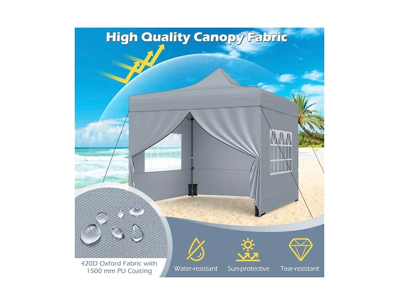 Boyel Living 10 x Feet Pop up Canopy Tent With 4 Removable Sidewalls And Wheeled Bag