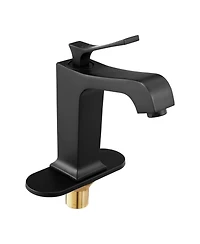 Midola Single Handle Sink Faucet, Finish Faucet Kitchen Sink, Kitchen Water Faucets with Push-Button Drain, Suitable for Bathroom