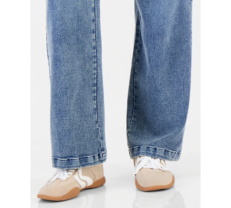Vanilla Star Juniors' Wide-Leg Cargo Drawstring-Waist Jeans