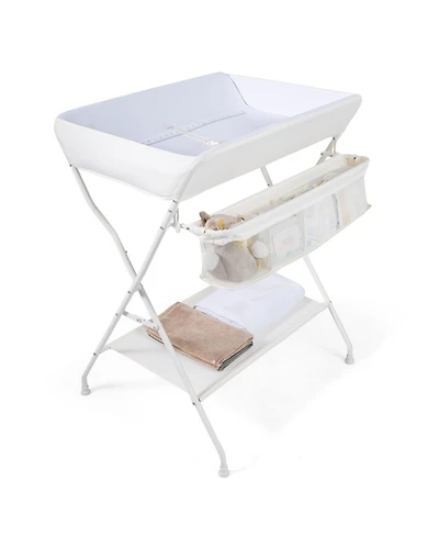 Slickblue Portable Baby Changing Table with Foldable Storage Design