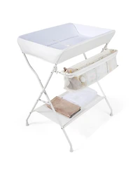 Slickblue Portable Baby Changing Table with Foldable Storage Design