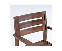 sumyeg Stamford Dining Chairs Set of 2, Acacia Wood Patio Armchairs for Garden or Poolside