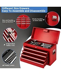 homfan 20 in. 5-Drawer Garage Tool Box with Locking Cabinet for Workshop, Heavy Duty Steel Rolling Tool Chest Organizer