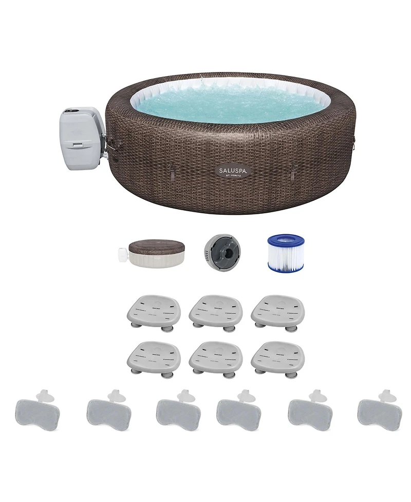 Bestway Coleman St Moritz Hot Tub with SaluSpa Seat and Headrest Pillows