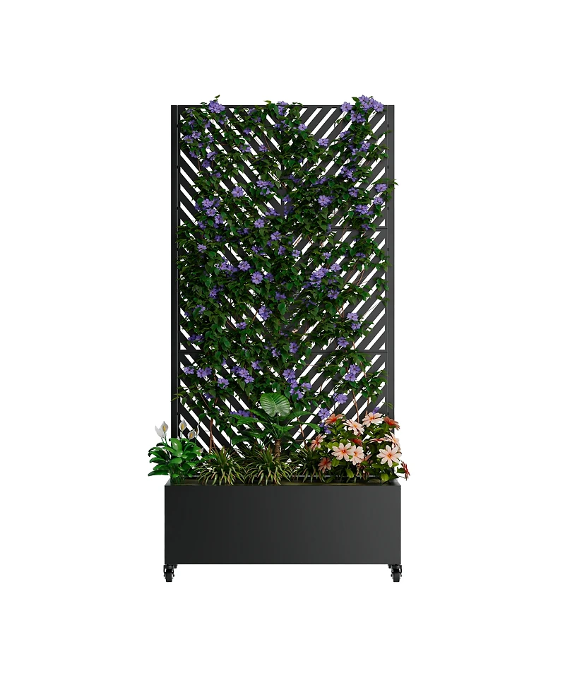 Streamdale Furniture Metal Raised Garden Bed with Trellis