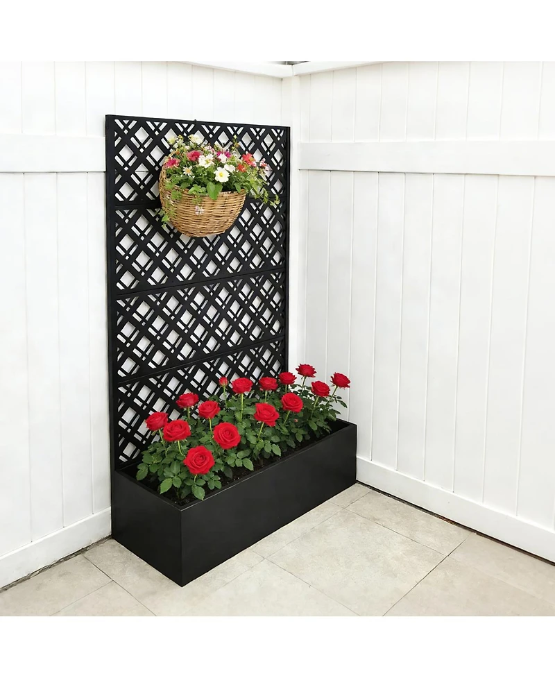 Streamdale Furniture Metal Raised Garden Bed with Trellis, 70.9"H x 43.3"W x 15.8"D