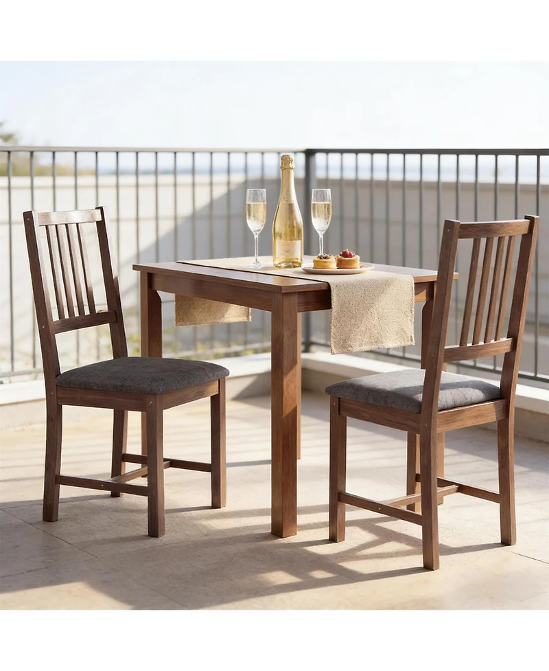 Clihome Modern Dining Chairs Set of 2 - Rubberwood Kitchen Chairs with Padded Seat