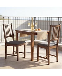 Clihome Modern Dining Chairs Set of 2 - Rubberwood Kitchen Chairs with Padded Seat