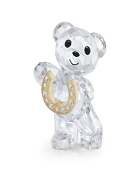 Swarovski Kris Bear Lucky Horseshoe Crystal Figurine