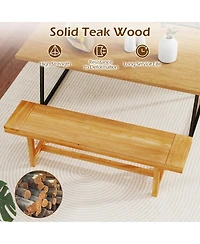 Gouun 63 in Solid Teak Wood Bench for up to 3 People