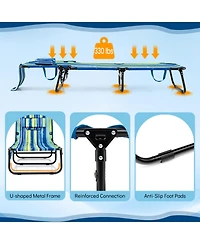 Gouun Folding Face-Down Tanning Chair with 3 Removable Pillows
