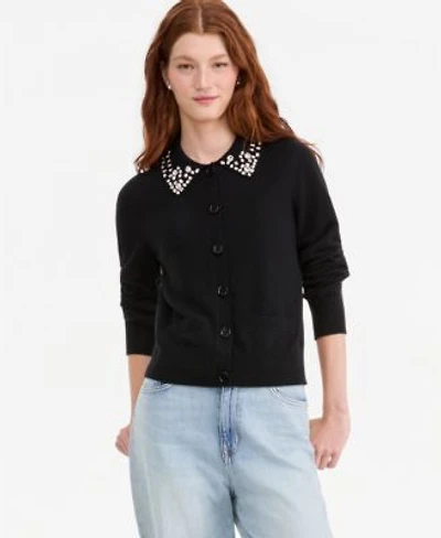 Charter Club Womens 100 Cashmere High Rib Embellished Cardigan Macys Exclusive