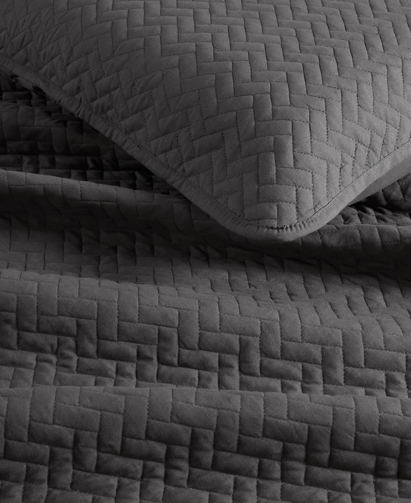ienjoy Home Herringbone Lightweight Quilted Coverlet Set