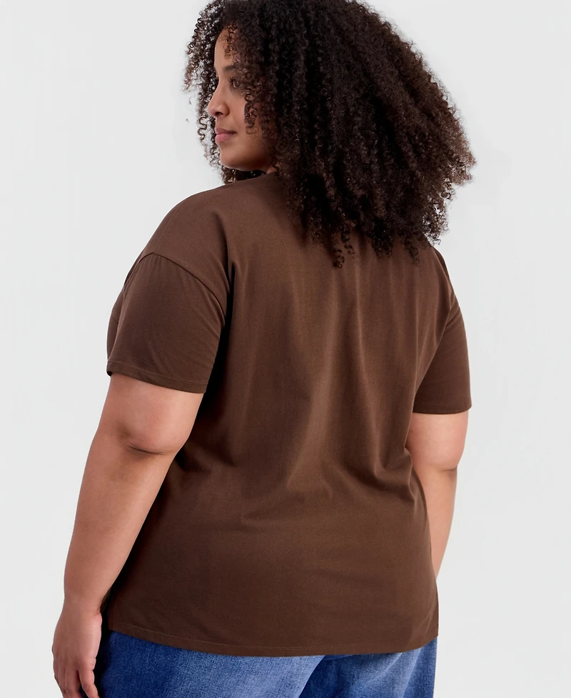 And Now This Plus Landscape Graphic Tee Relaxed-Fit Top, Macy's Exclusive