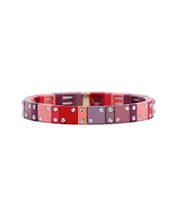 The Lovery Mauve Domino Stretch Bracelet 14K Gold-Plated Over Brass millimeters