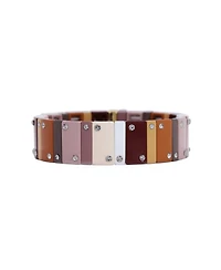 The Lovery Mocha Domino Stretch Bracelet 14K Gold-Plated Over Brass 16 millimeters