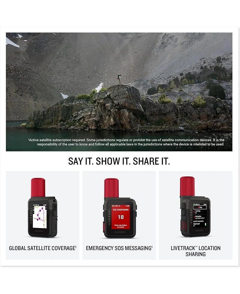 Garmin inReach Mini 3 Plus Compact Satellite Communicator 1.9" Outdoor Gps with Worldwide Maps and Built-In Bluetooth