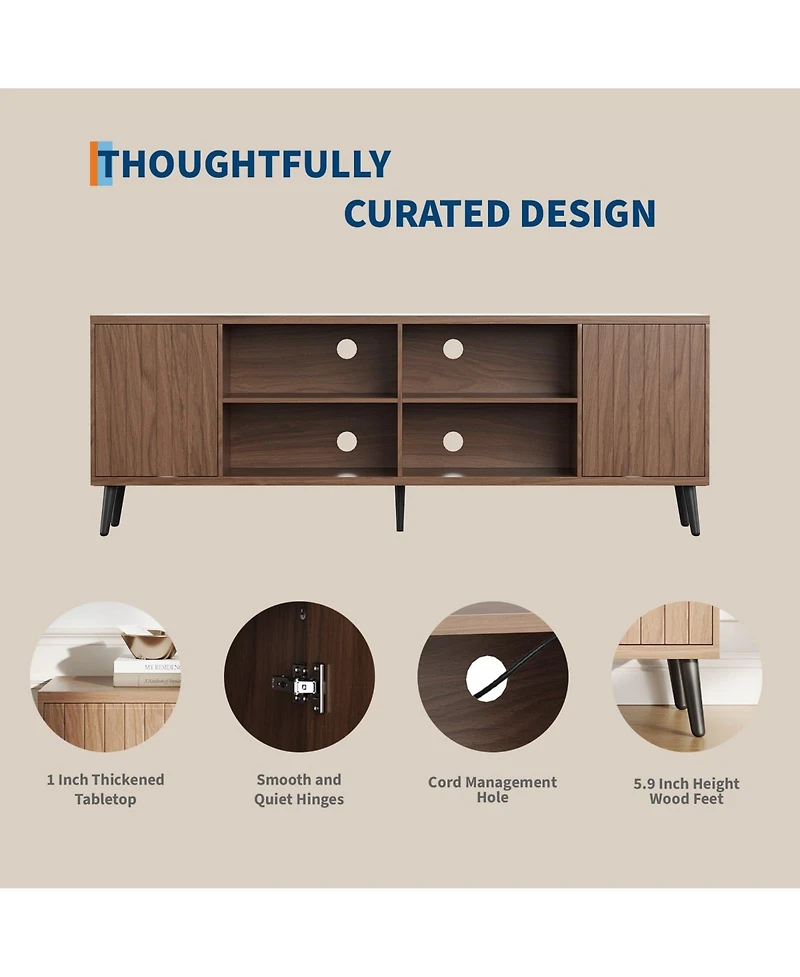 gaomon Mid-Century Modern Tv Stand for Tvs Up to 75"