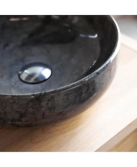 Tikamoon Pia round dark marble basin