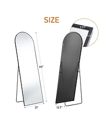 Busdays 21 x 64 Inch Floor Standing Mirror Wall Mirror with Stand Aluminum Alloy Thin Frame