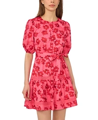 CeCe Women's Printed Crewneck Mini Dress