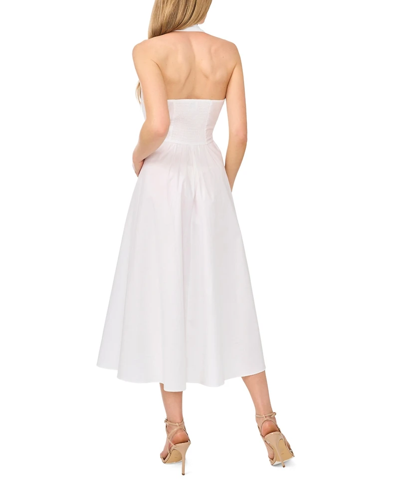 CeCe Women's Collared Neck Midi Dress