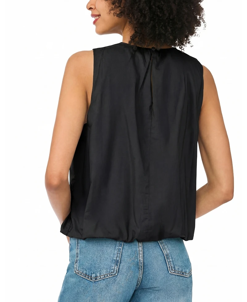 CeCe Women's Solid Crewneck Bubble Top