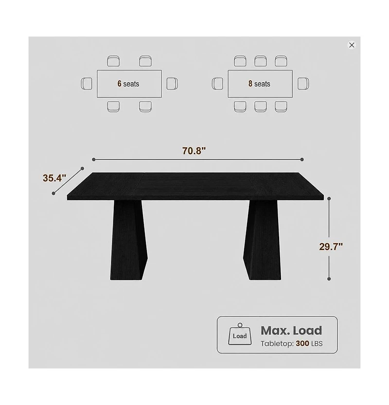 gaomon Modern Kitchen Dining Table for 6-8 People Family Use, for Kitchen