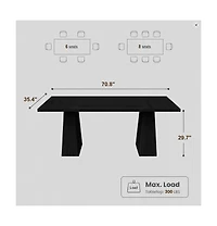 gaomon Modern Kitchen Dining Table for 6-8 People Family Use, for Kitchen