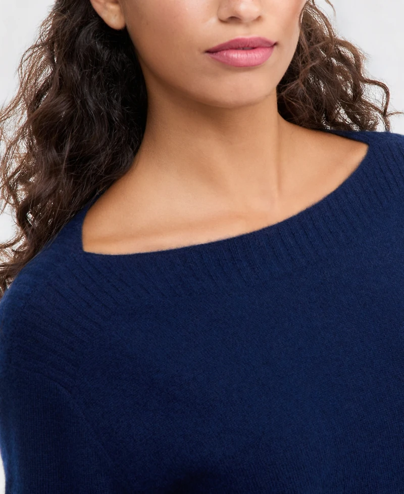 Charter Club Petite Cashmere Boat-Neck Long-Sleeve Sweater, Macy's Exclusive