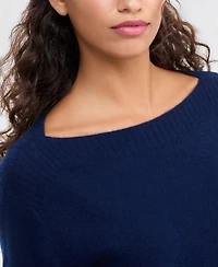 Charter Club Petite Cashmere Boat-Neck Long-Sleeve Sweater, Macy's Exclusive