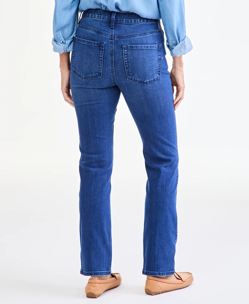 Style & Co Women's Embroidered-Hem Straight-Leg Jeans, Macy's Exclusive