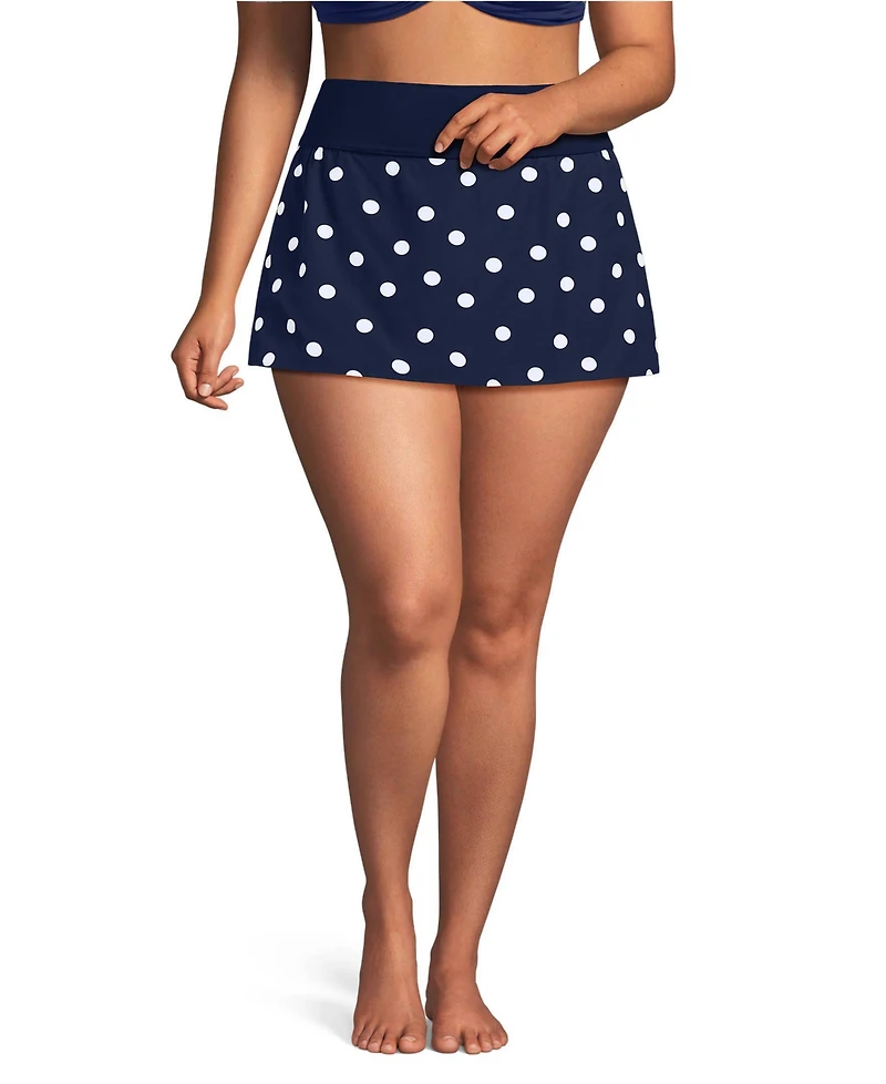Lands' End Plus Size Pinchless Mini Swim Skort