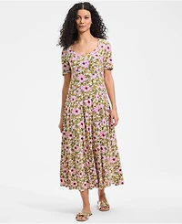Lands' End Women's Silky Knit Sweetheart Midi Dress