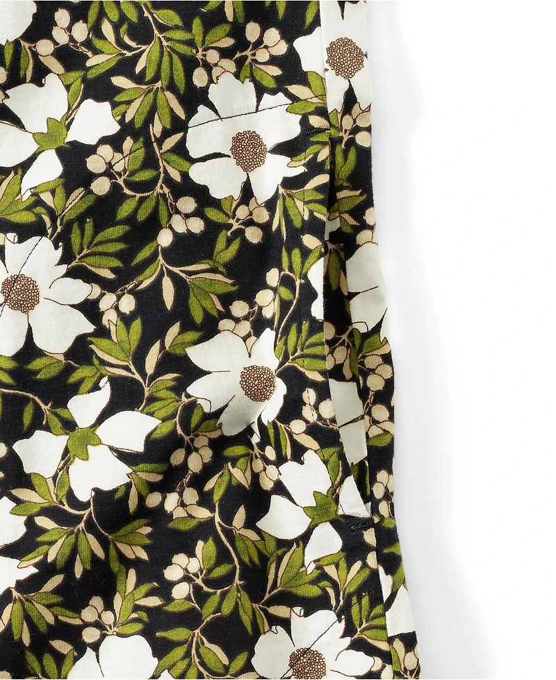 Lands' End Women's Tall Cotton Jersey Notch Neck Dress