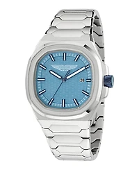 Aston Martin F1 Men's Quartz Light Blue Guilloche Stainless Steel Bracelet Watch 40mm