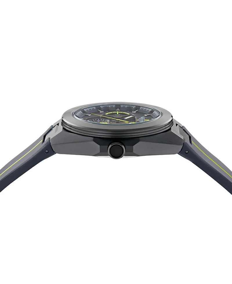 Aston Martin F1 Men's Quartz Gunmetal Guilloche Silicone Strap Watch 42mm