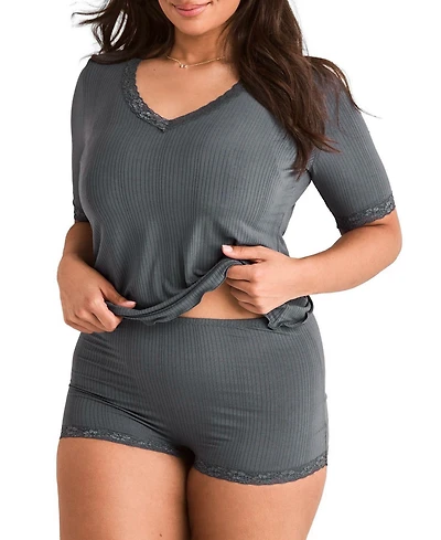 Adore Me Plus Roxie T-shirt and Hot Short Pj Set