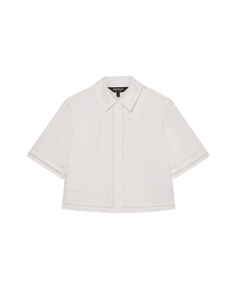 Whistles Women's Broderie Cotton Shirt