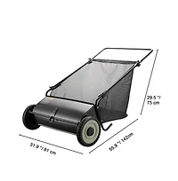 Sugift 26 in Push Lawn Sweeper with 2.6 cu ft Leaf and Grass Collector