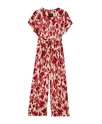 Whistles Women's Blurred Floral Tie Jumpsuit