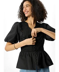 Whistles Women's Cotton V-Neck Blouse