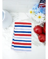 Watercolor Red White and Blue Stars and Stripes 4th of July Kitchen Towel Set of 2